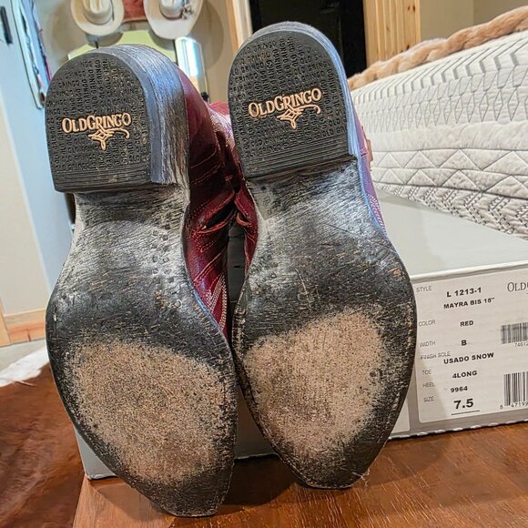 LADIES OLD GRINGO RED MAYRA BIS SNIP TOE BOOTS SIZE 7.5 - Picture 5 of 9